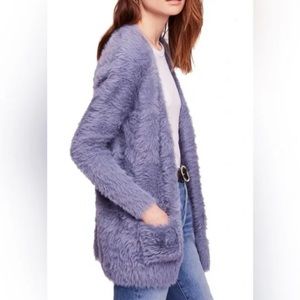 Free people faux fur cardigan